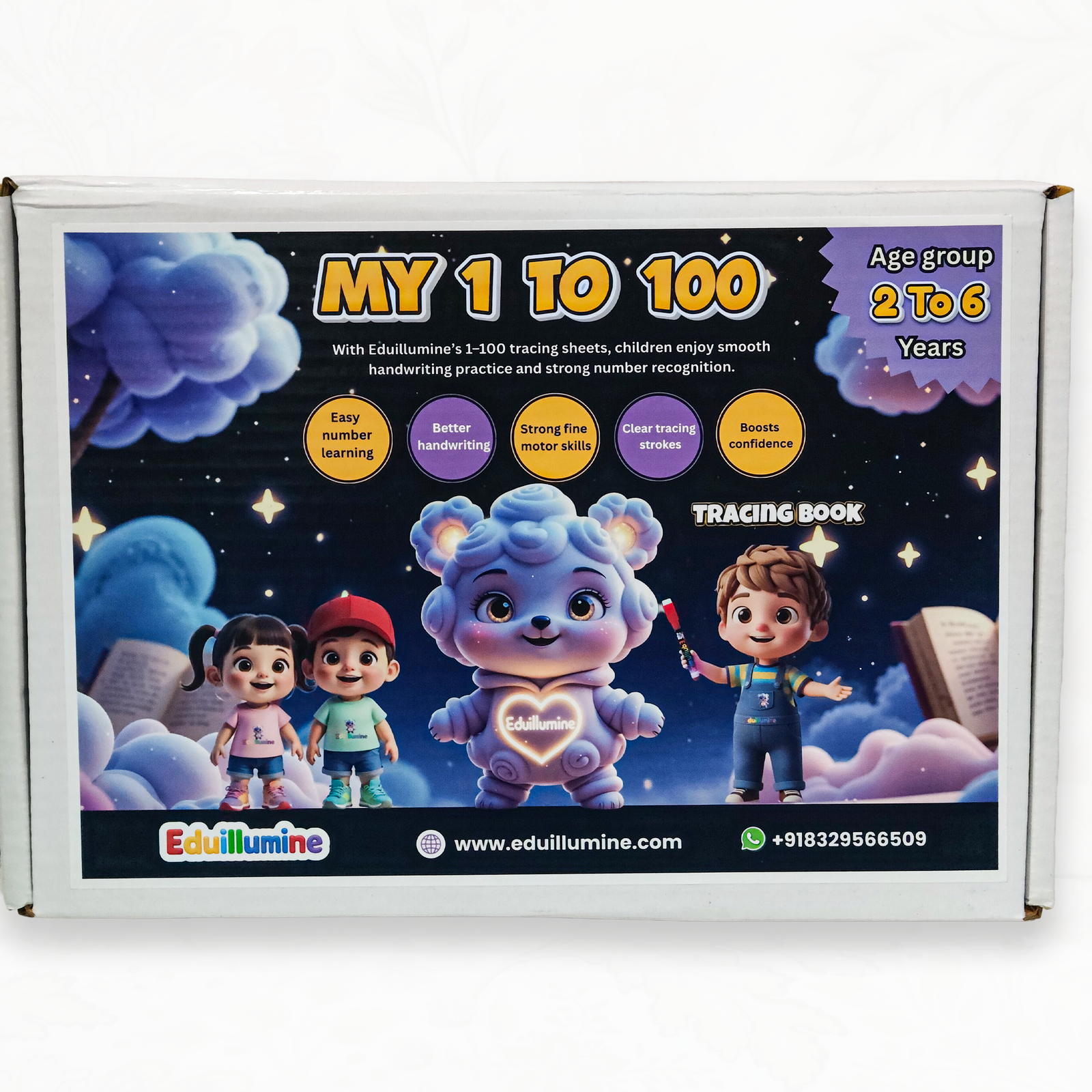 Eduillumine Kids 1–100 Tracing Book Write and Wipe Early Learning Kit (Multicolor) - Image 6